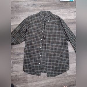 St. John's Bay Green Plaid Casual Button Down Shirt